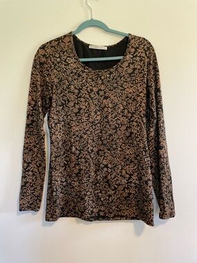 Peruvian Connection Floral Long Sleeve Women’s Top Size Medium